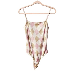 Poof Diamond Soft Bodysuit Pink Green Size Medium‎ NWT